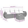 vidaXL 5 Piece Patio Sofa Set with Cushions Brown Poly Rattan - Brown and Cream With Table - 3 of 4