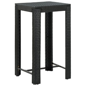 vidaXL Patio Bar Table Black 23.8 in.x23.8 in.x43.5 in. Poly Rattan - 1 of 4