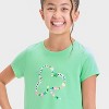 Girls' Short Sleeve 'Heart of Gold' Clover Graphic T-Shirt - Cat & Jack™ Lime Green - 2 of 4