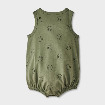 Baby Boys' Smiley Face Romper - Cat & Jack™ Green