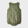 Baby Boys' Smiley Face Romper - Cat & Jack™ Green - 2 of 4