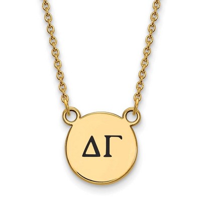 Black Bow Jewelry 14k Yellow Gold Plated Sterling Silver Delta Gamma Greek Life Necklace 18 Inch