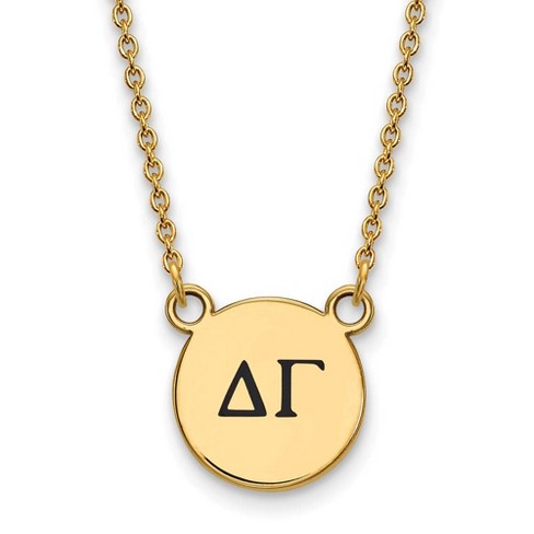 Black Bow Jewelry 14k Yellow Gold Plated Sterling Silver Delta Gamma Greek Life Necklace 18 Inch - image 1 of 4