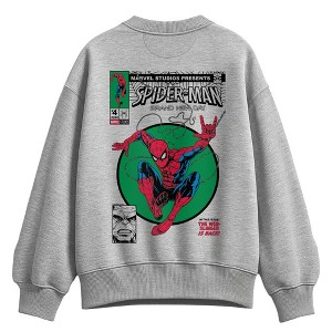 Women's Spider-Man Comic Book Cover Oversized Fleece Crew