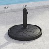 Round Patio Umbrella Base, 26 lbs Resin Umbrella Stand Base, Heavy Duty Patio Umbrella Holder for 1.3"/1.5"/1.9" Umbrella Poles for Outdoor, Lawn - 3 of 4