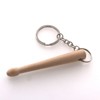 Mini Wooden Drum Keychain,Wooden Drumsticks Keychains,Keyring Gift for Drummer Friends Double (with 4 Link Chain) - 4 of 4