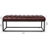 Grungis Rectangle PU Ottoman Bench,Metal Base Upholstered Bench for Living Room & Bedroom - 3 of 4