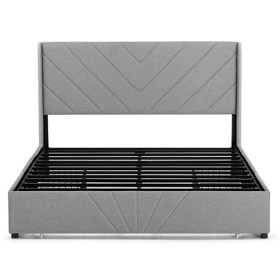 COMHOMA Metal Platform Bed Frame with Headboard,  3 Storage Drawers, Type-C&USB Ports