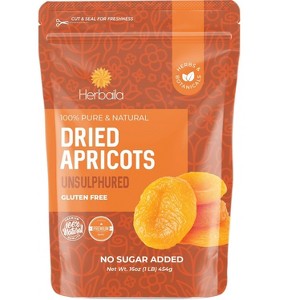 Herbaila Dried Apricots – No Sugar Added, Turkish Dried Fruit, All-Natural & Non-GMO – 1lb Bulk Bag - 1 of 4