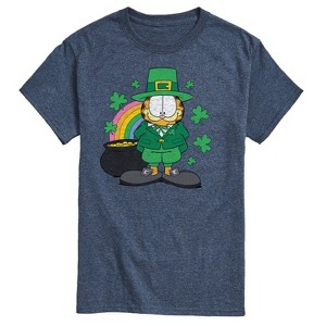Men's - Garfield - Garfield Rainbow Shamrocks Patrick's Day Short Sleeve Graphic T-Shirt - 1 of 4