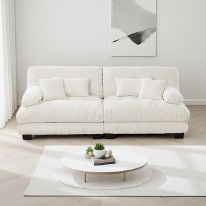 Chenille 2-Seater Sofa with Deep Seat & Bolster Arms - 1 of 4
