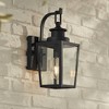 Possini Euro Design Ackerly 14" High Farmhouse Rustic Lantern Outdoor Wall Light Fixture Mount Porch House Edison Bulb Textured Black Finish Metal - 2 of 4