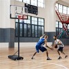 YONWAY Portable Basketball Hoop, Basketball System 4.76-10ft Height Adjustable  LED Basketball Hoop Lights to Outdoors Play for Youth Adults,Black - 2 of 4