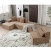 129.5"W Modular Sectional Sofa Couch, L-shaped Minimalist Free Installation Tofu Block Sofa 4L -ModernLuxe - 2 of 4