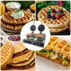Double Head Waffle Maker - Stainless Steel Non-Stick Waffle Iron with Temp & Time Control, Suitable for Home, Cafe, Restaurant, Party & Food Stall - 2 of 4
