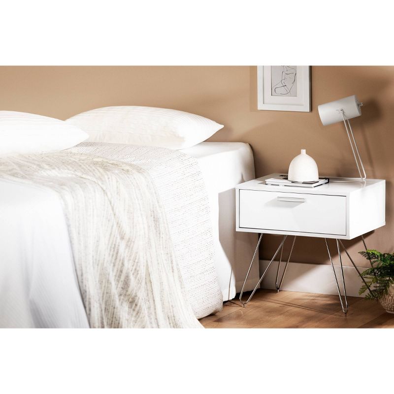 Slendel Nightstand Pure White - South Shore, 4 of 10