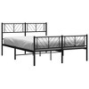 vidaXL Queen Metal Bed Frame with Headboard & Footboard, Sturdy Steel, Black, No Mattress - 2 of 4