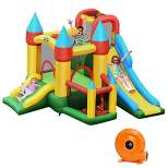 Costway Kids Inflatable Bounce House Jumping Dual Slide Bouncer Castle W/ 780W Blower