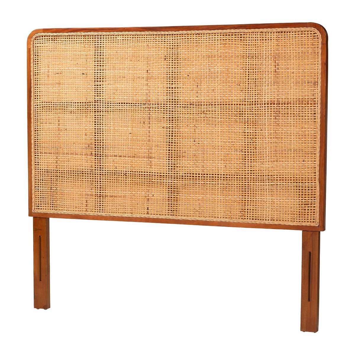 bali & pari Queen Size Caspia Rattan and Mahogany Wood Headboard Light Honey/Red Teak - thumbnail 5