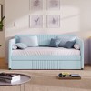 Sapphtopaz Twin Size Daybed Bed Frame with Backrest and Armrest Modern Upholstered Sofa Bed with Trundle Bed Twin Bed for Bedroom,Apartment - 2 of 4