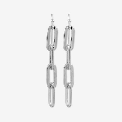 sanctuaire Flat Chain Drop Earrings Silver