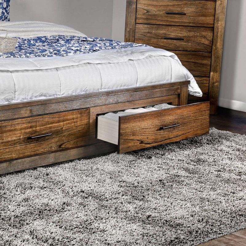 Queen Keaton Rustic 2 Drawer Platform Bed Antique Oak - HOMES: Inside + Out, 5 of 10