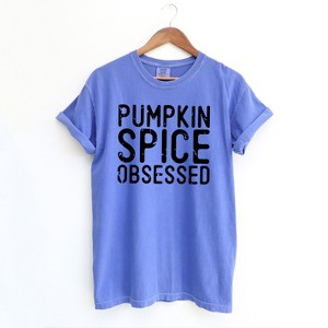 Simply Sage Market Women's Pumpkin Spice Obsessed Short Sleeve Garment Dyed Tee - 1 of 2