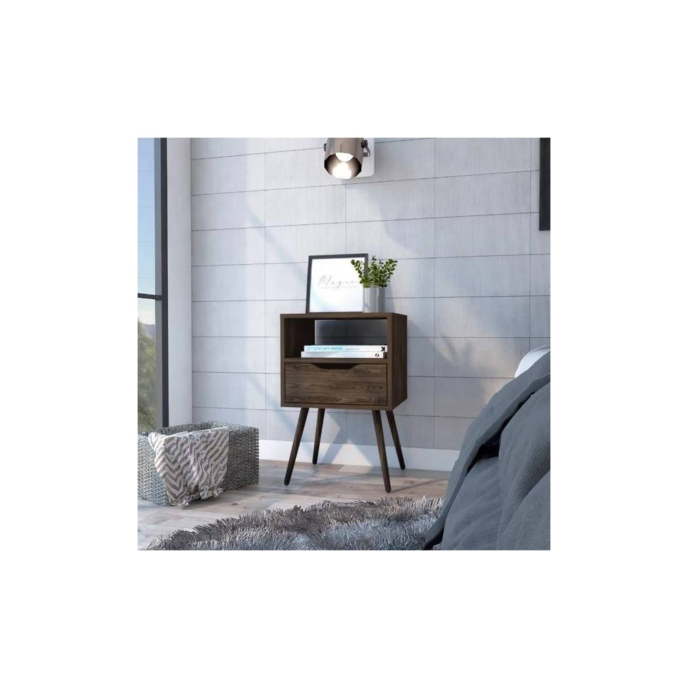 Photos - Storage Сabinet Pamplona Nightstand Dark Walnut - Boahaus