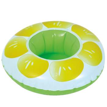 Pool Central 9" Inflatable Lemon Slice Swimming Pool Beverage Drink Holder