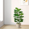 Artificial Fiddle Leaf Fig Tree, Faux Fiddle Leaf Plant with Natural Wood Trunk for Indoor Outdoor Home Office Decor - 4 of 4