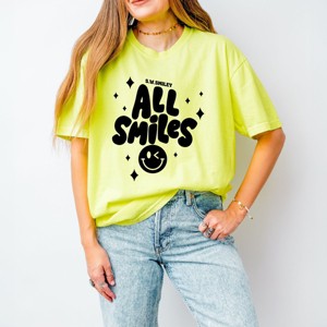 Simply Sage Market S.W.Smiley All Smiles Smiley Face Garment Dyed Tee - 1 of 4