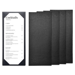 WeChef Restaurant Menu Covers 4.25x11" Single Page PU Leather with Angled Corners for Wine List Cafe Bar Hotel 5 Pack - 1 of 4