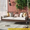 Gulches Patio Swings: Twin Size Hanging Bed with 16.4ft Ropes, Natural/Brown/Black/White Finish - 3 of 4