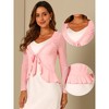 INSPIRE CHIC Women's Long Sleeves Self Tie Ruffle Mesh Casual Bolero Cardigan - 2 of 4