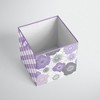 Bacati - Watercolor Floral Purple/Gray Fabric Storage Box/Tote Small - 2 of 4