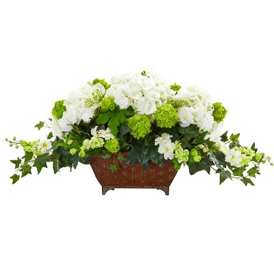 Nearly Natural Hydrangea and Ivy Artificial Arrangement