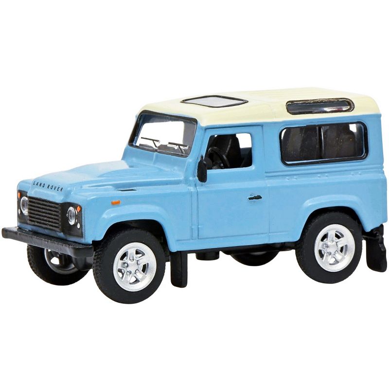 Land Rover Defender Light Blue with Cream Top 1/64 Diecast Model Car by Schuco, 2 of 4