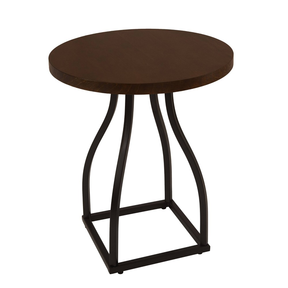 Photos - Dining Table HomePop Lindsay Metal Base Accent Table Brown