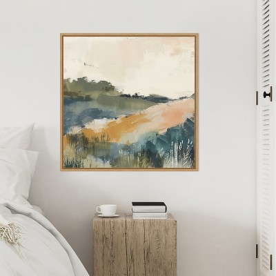 Rustic Charm Earth Tones Abstract Canvas Wall Art, 30x30