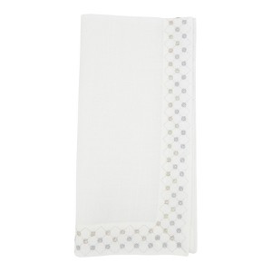 Saro Lifestyle Radiant Grid Metallic Lattice Napkin (Set of 4), 20", White - 1 of 4