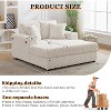 60" Oversized Chaise Lounge - Sofa bed with cup holder, USB/Type-C charging & throw pillows. Plush cozy reading chair for home. - 4 of 4