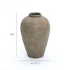 LuxenHome Rustic Ceramic Flower Vase, 14'' Brown Terracotta Urn Vases for Room Decor, Vintage Pottery Modern Farmhouse Floor Vase Home Decor - 3 of 4