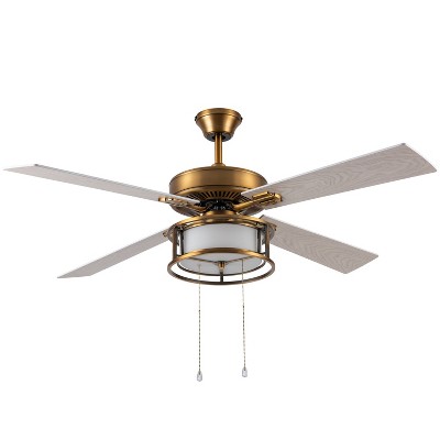 52" 4-Blade Maryam Lighted Ceiling Fan Brass - River of Goods