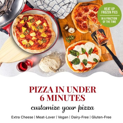 Red Electric Indoor/Outdoor Pizza Oven with Ceramic Stone