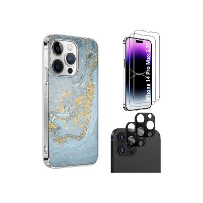 SaharaCase iPhone 14 Pro Max 6.7" Bundle Series Case with Tempered Glass Screen and Camera Protector