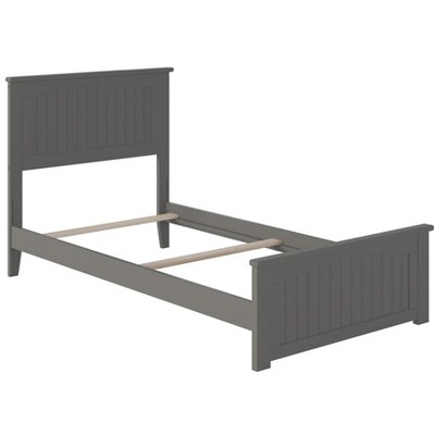 Nantucket Twin Gray Wood Bed with Headboard and Drawer