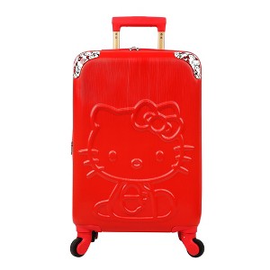 Hello Kitty Character Print Red 20" Carry-On Adult Hardside Rolling Luggage - 1 of 4