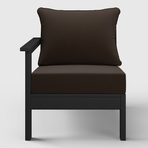WestinTrends  Avalon Outdoor Patio HDPE Left Arm Facing Sectional Corner Club Chair with Patio Cushions - 1 of 4