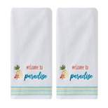 2pc Welcome to Paradise Hand Towel Set White - SKL Home