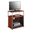 Designs2Go TV Stand for TVs up to 25" with Black Glass Storage Cabinet and Shelf - Breighton Home - 3 of 4